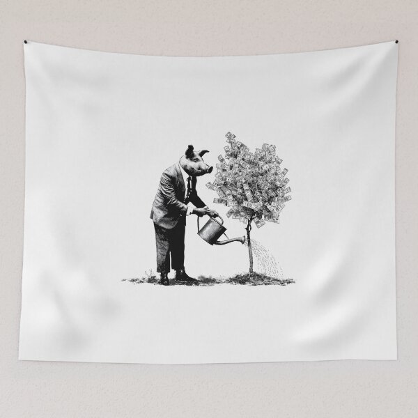 Item preview, Banksy Pig Money Tree - Growth and Greed designed and sold by hamishby.
