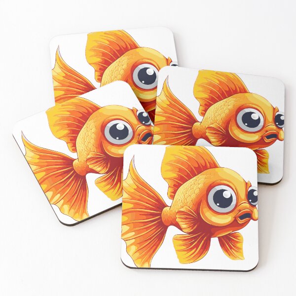 Item preview, Cute orange cartoon goldfish with big expressive eyes. designed and sold by Dailyprintstyle.