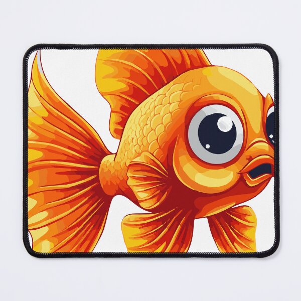 Item preview, Cute orange cartoon goldfish with big expressive eyes. designed and sold by Dailyprintstyle.