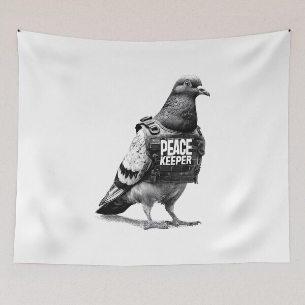 Item preview, Banksy Peace Keeper Pigeon - Armored Bird designed and sold by hamishby.