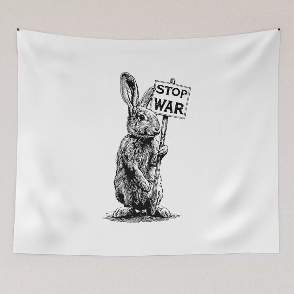 Item preview, Banksy Rabbit Protest Message - Stop War designed and sold by hamishby.