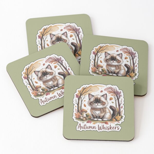 Item preview, Autumn Cat Sticker | Cozy Fall Whiskers in Autumn Forest designed and sold by Nuist25.