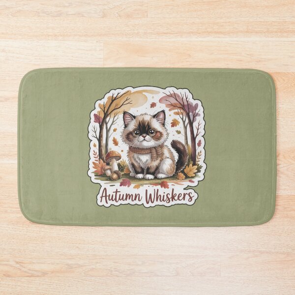 Item preview, Autumn Cat Sticker | Cozy Fall Whiskers in Autumn Forest designed and sold by Nuist25.