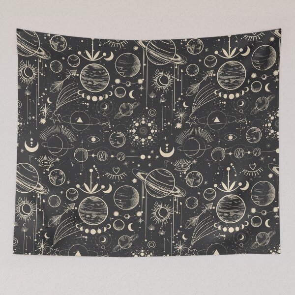 Item preview, Cosmic Occult Aesthetic | Celestial Gothic Space Pattern | Occult Planets & Moons designed and sold by EnchantedDesigns .
