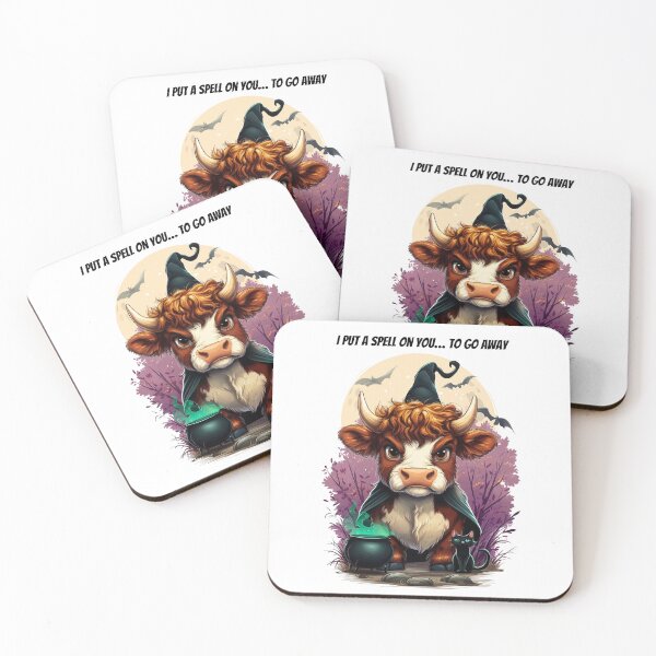 Item preview, I Put a Spell on You – Grumpy Highland Cow Halloween Design designed and sold by QuirkyChicArts.