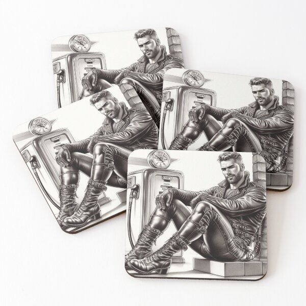 Item preview, Tom of Finland Tribute - The Pump Attendent Gay Berlin Leather Biker Leder Pride Graphic Design designed and sold by ItsAKinkThing.