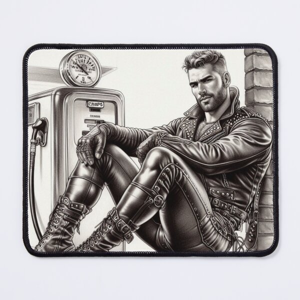 Item preview, Tom of Finland Tribute - The Pump Attendent Gay Berlin Leather Biker Leder Pride Graphic Design designed and sold by ItsAKinkThing.