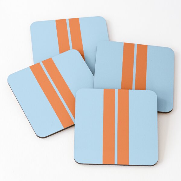 Item preview, Dual Racing Stripes - Small Gap (Orange - Baby Blue) designed and sold by Racing Stripes Only.