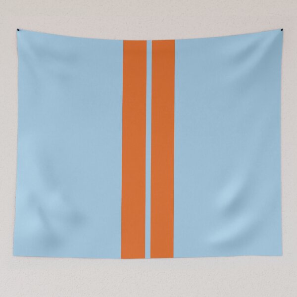 Item preview, Dual Racing Stripes - Small Gap (Orange - Baby Blue) designed and sold by Racing Stripes Only.