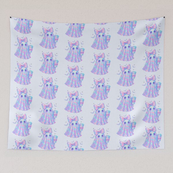 Item preview, Coquette glowing ghost and coffee-pastel designed and sold by FatBirdie.