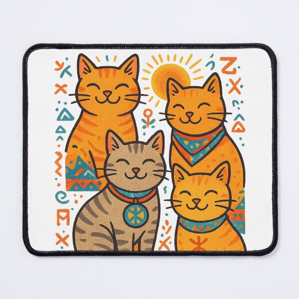 Item preview, Joyful Morning Cats in Amazigh Style designed and sold by salimarts5dz.