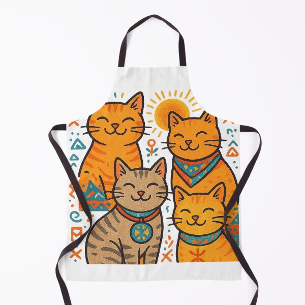 Item preview, Joyful Morning Cats in Amazigh Style designed and sold by salimarts5dz.