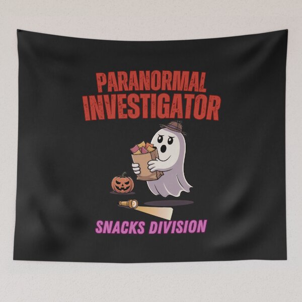 Item preview, Funny Ghost Halloween Art: Paranormal Investigator Snacks Division designed and sold by elynne9.