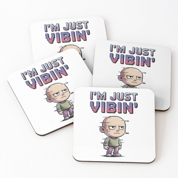 Item preview, I'm Just Vibin NPC Glitch Vibes Meme Vibing designed and sold by PietrzakDesign.