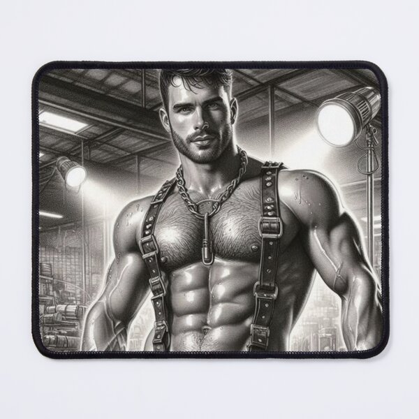 Item preview, Gay Body Shop Leather Daddy Muscle Power LGBTQ Gay Pride Graphic Design designed and sold by ItsAKinkThing.