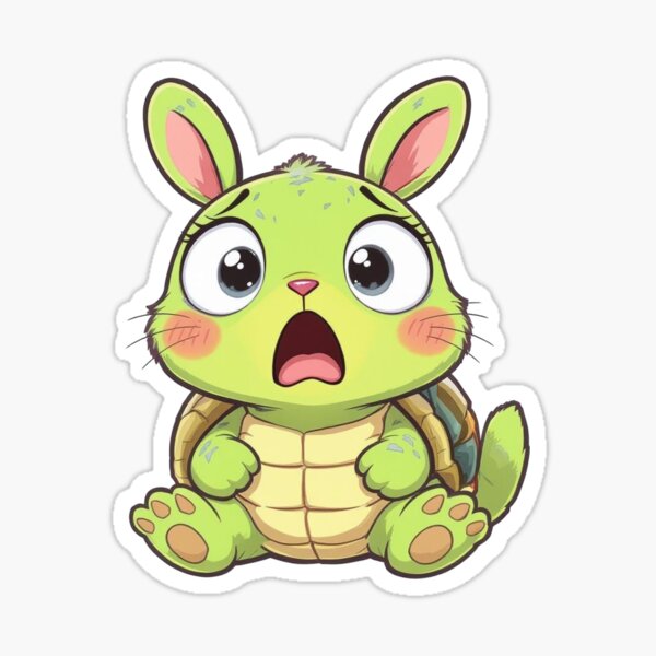 Item preview, Surprised Turtle-Bunny Hybrid Sticker designed and sold by Moon2520.