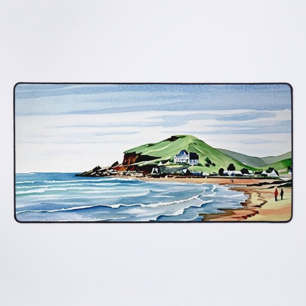Item preview, A walk to Burgh Island(watercolour + AI) designed and sold by artsmeow.