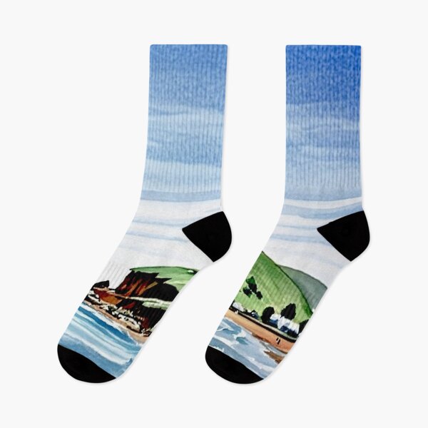 Item preview, A walk to Burgh Island（watercolour + AI） designed and sold by artsmeow.