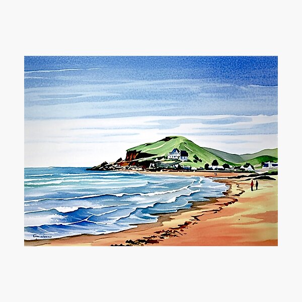 Item preview, A walk to Burgh Island(watercolour + AI) designed and sold by artsmeow.