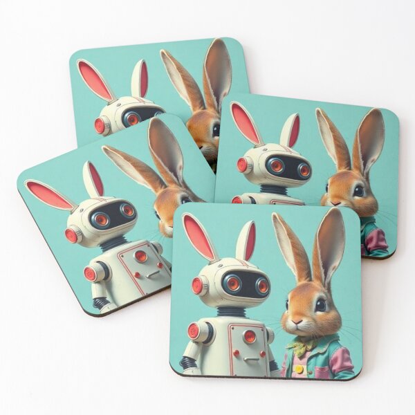 Item preview, Robot and cute bunny  designed and sold by Dogandesighn.