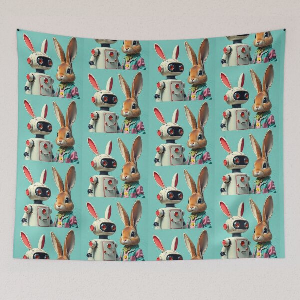 Item preview, Robot and cute bunny  designed and sold by Dogandesighn.