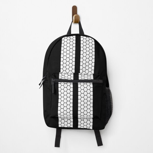 Item preview, Dual Racing Stripes, Honeycomb Pattern (White On Black) designed and sold by Racing Stripes Only.