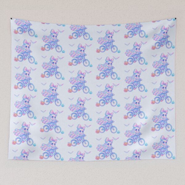Item preview, Coquette glowing ghost on bicycle-pastel designed and sold by FatBirdie.