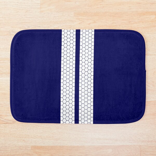 Item preview, Rayas dobles de carreras, diseño de panal (blanco sobre azul) designed and sold by Racing Stripes Only.