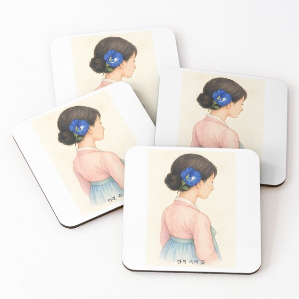 Item preview, Quiet Grace – Hanbok Elegance with Butterfly Pea Bloom designed and sold by bloomling.