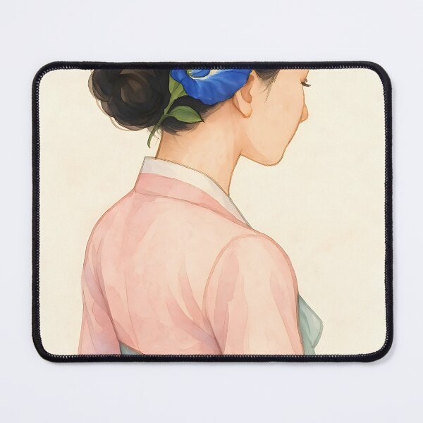Item preview, Quiet Grace – Hanbok Elegance with Butterfly Pea Bloom designed and sold by bloomling.