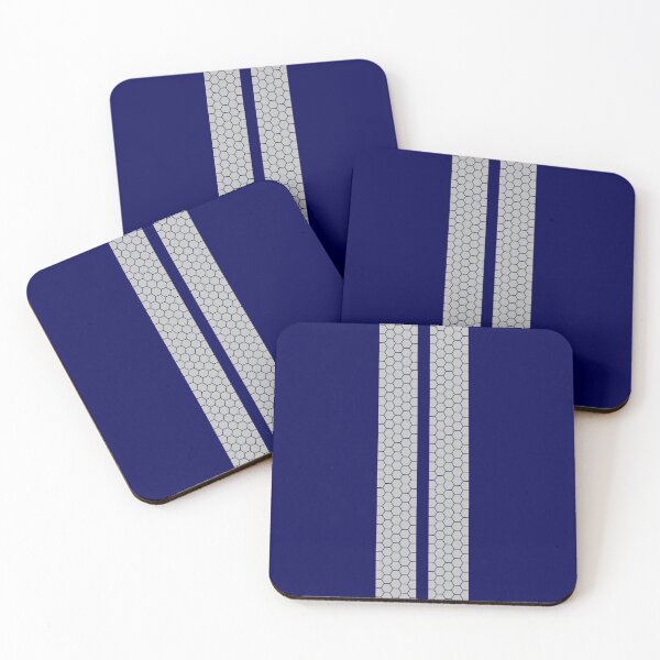 Item preview, Dual Racing Stripes, Honeycomb Pattern (Gray On Blue) designed and sold by Racing Stripes Only.