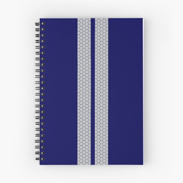 Artikelvorschau, Doppelte Rennstreifen, Wabenmuster (Grau auf Blau) entworfen und verkauft von Racing Stripes Only.