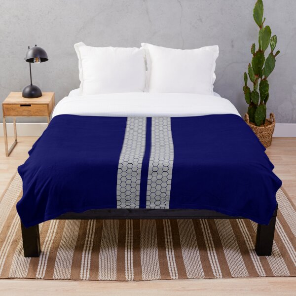 Item preview, Dual Racing Stripes, Honeycomb Pattern (Gray On Blue) designed and sold by Racing Stripes Only.