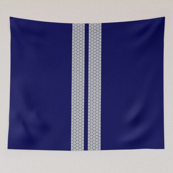 Item preview, Dual Racing Stripes, Honeycomb Pattern (Gray On Blue) designed and sold by Racing Stripes Only.