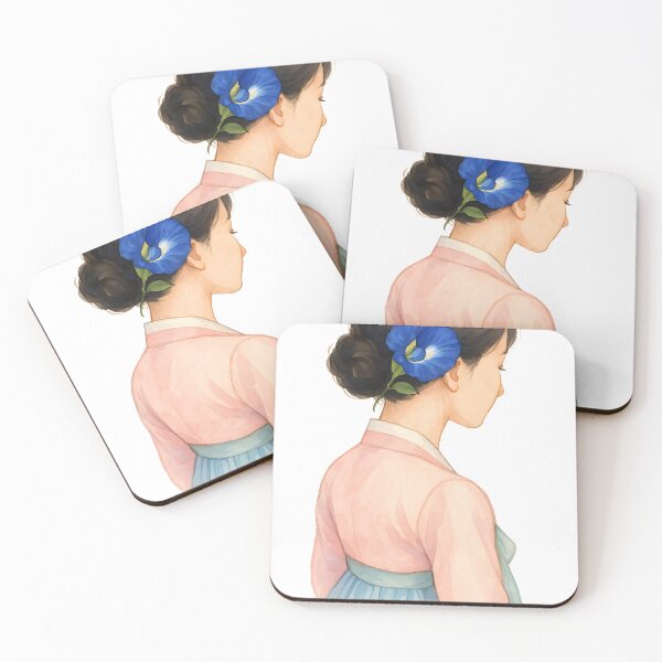 Item preview, Quiet Grace – Hanbok Elegance with Butterfly Pea Bloom (Transparent) designed and sold by bloomling.