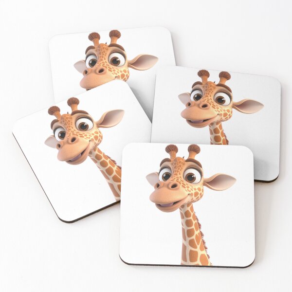Item preview, 3D Cute Giraffe with Big Eyes – Oversized Head Cartoon Style designed and sold by PrintCreations9.
