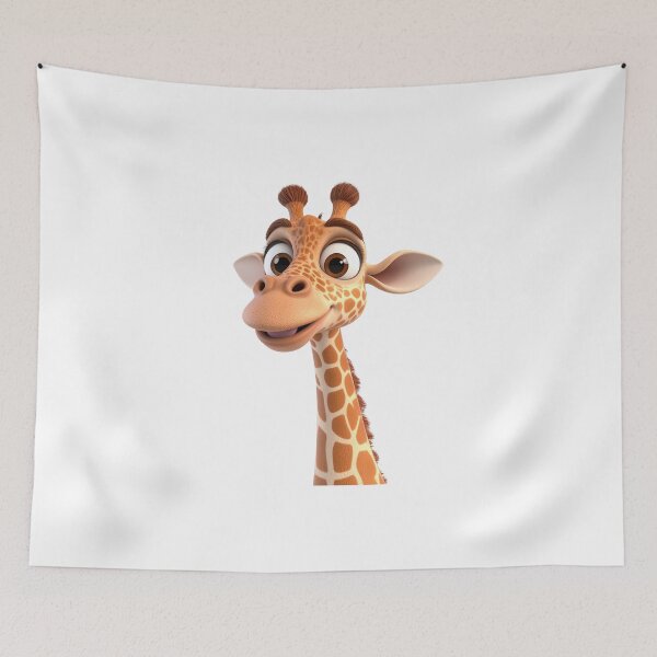 Item preview, 3D Cute Giraffe with Big Eyes – Oversized Head Cartoon Style designed and sold by PrintCreations9.