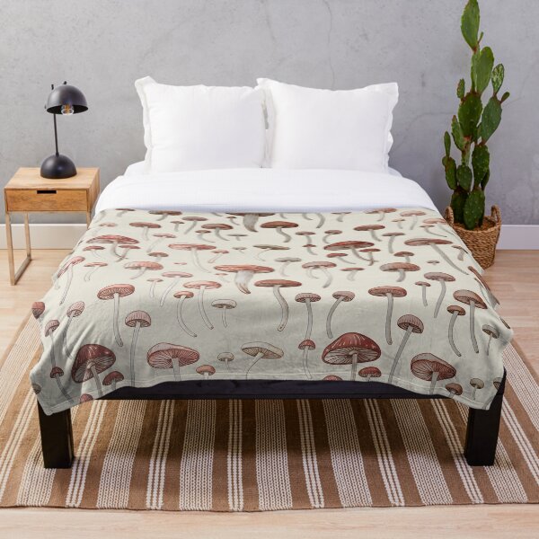 Item preview, Whimsical Mushroom Forest Pattern Blanket designed and sold by stylishsketcher.