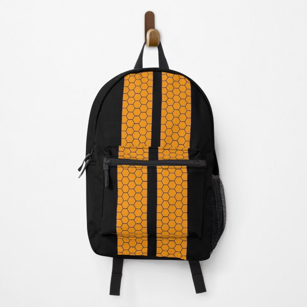 Item preview, Rayas dobles de carreras, diseño de panal (naranja sobre negro) designed and sold by Racing Stripes Only.