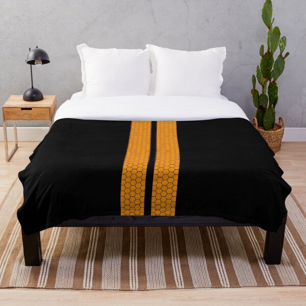 Item preview, Dual Racing Stripes, Honeycomb Pattern (Orange On Black) designed and sold by Racing Stripes Only.