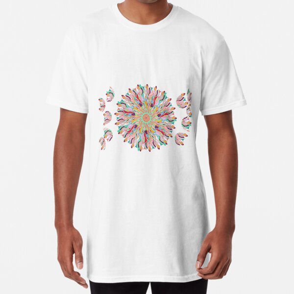 70 Organic Circle Seeds Off Like Dandal Lion at Green Bee Mee Long T-Shirt