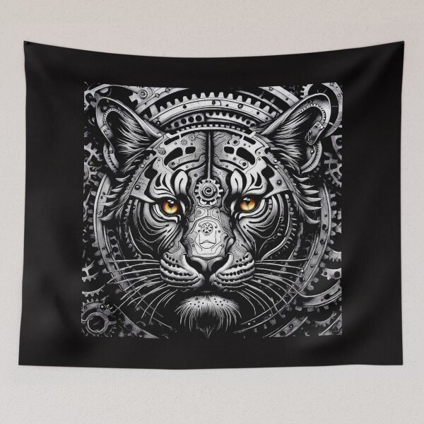 Item preview, Artistic Mechanical Bengal Tiger Tattoo#1 designed and sold by Helios Be. Lavsh.