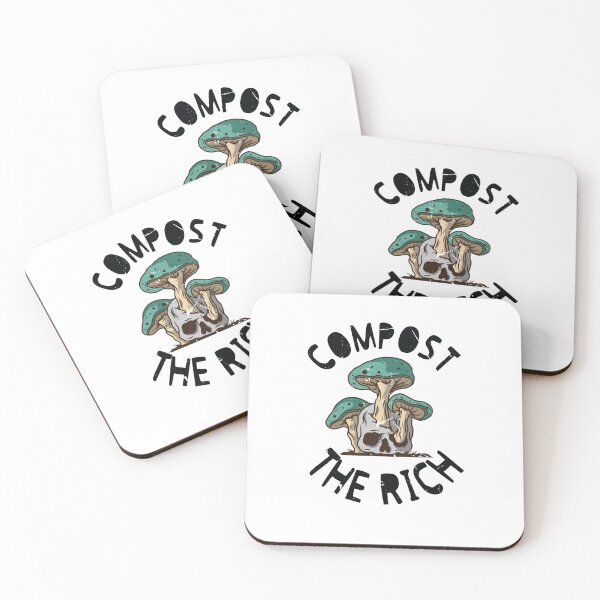 Item preview,  Compost the Rich | Skull and Mushroom Illustration | Bold Eco Protest Art | Edgy Nature Graphic designed and sold by UndergroundG187.