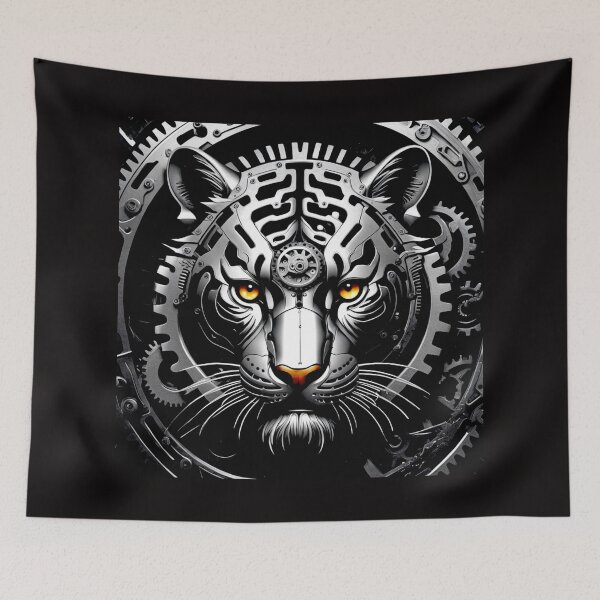 Item preview, Artistic Mechanical Bengal Tiger Tattoo#3 designed and sold by Helios Be. Lavsh.