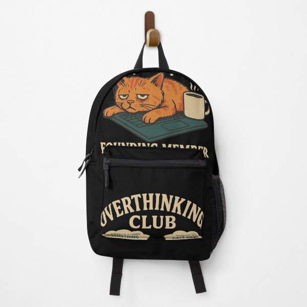 Item preview, Overthinking Club – Founding Member (Cat Edition) designed and sold by Nocturne Stitch.