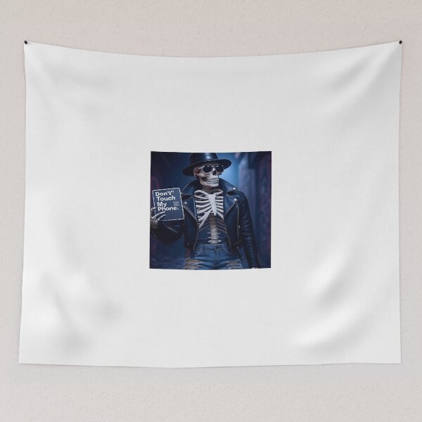 Item preview, Gothic Skeleton Statement – Urban Phone Warning Artwork designed and sold by BloombyInk.