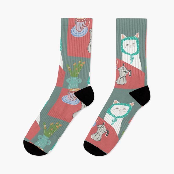 Item preview, Cat with scarf make coffee for herself designed and sold by ElmLenonn.