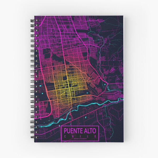 Item preview, Puente Alto City Map Chile - Neon designed and sold by deMAP.