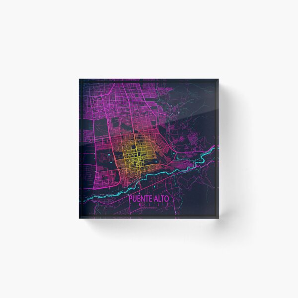 Item preview, Puente Alto City Map Chile - Neon designed and sold by deMAP.