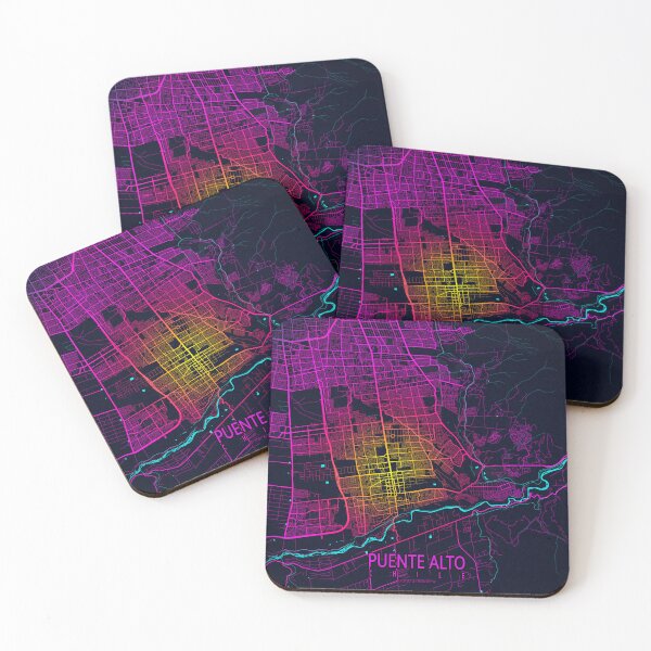 Item preview, Puente Alto City Map Chile - Neon designed and sold by deMAP.